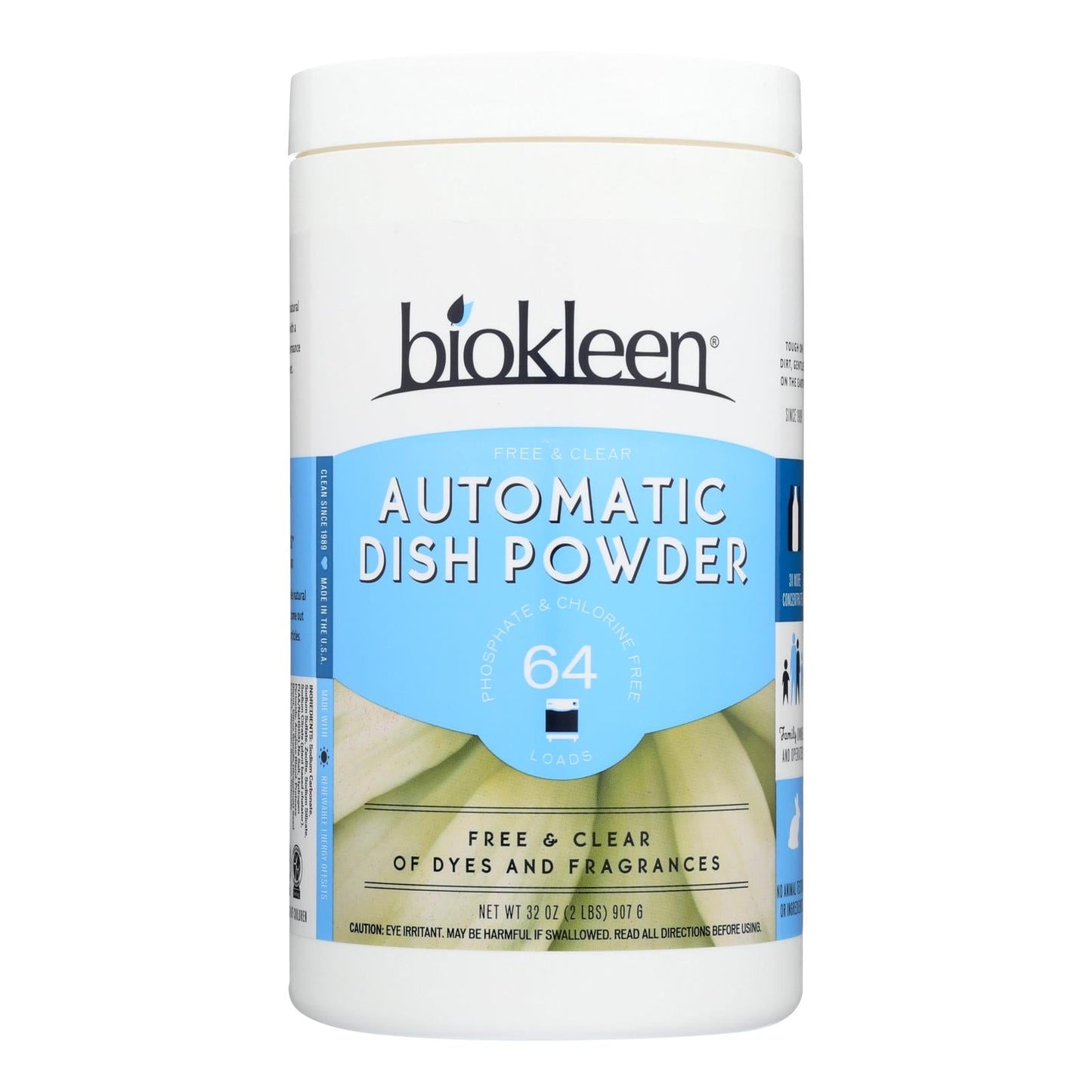 Biokleen Automatic Dish Soap Powder, Fresh/Clean Scent, 2 lb (Pack of 6)
