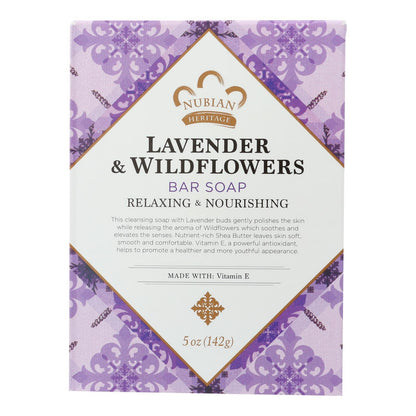 Nubian Heritage Lavender and Wildflowers Goat's Milk Bar Soap - 5 Oz