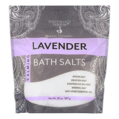 Soothing Touch Lavender Calming Bath Salts - 32 Oz. Remedy for Restful Sleep & Relaxation