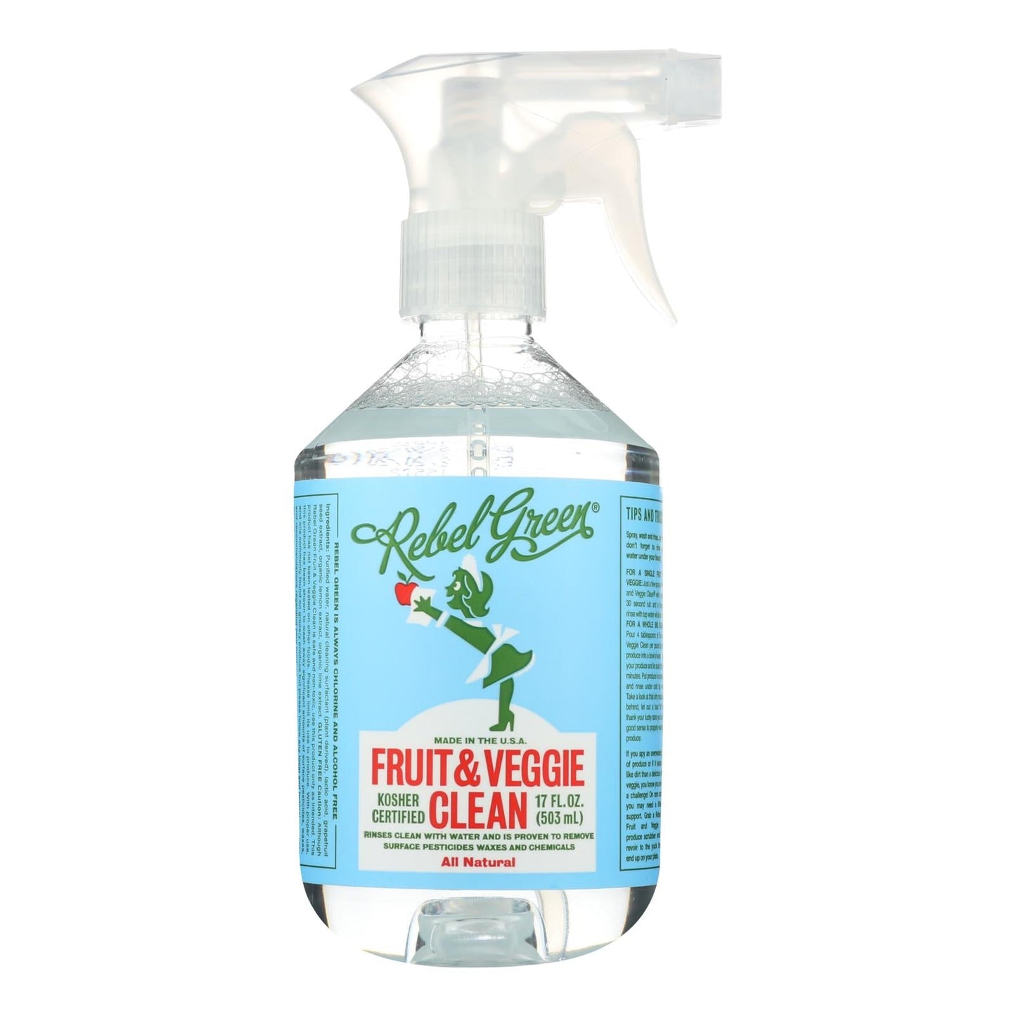 Rebel Green Fruit and Veggie Cleaning Wipes (Pack of 12), 17 Fl Oz