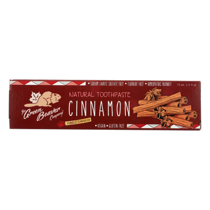 Green Beaver Toothpaste - Cinnamon Flavor - Fresh Breath - 2.5 Fl Oz