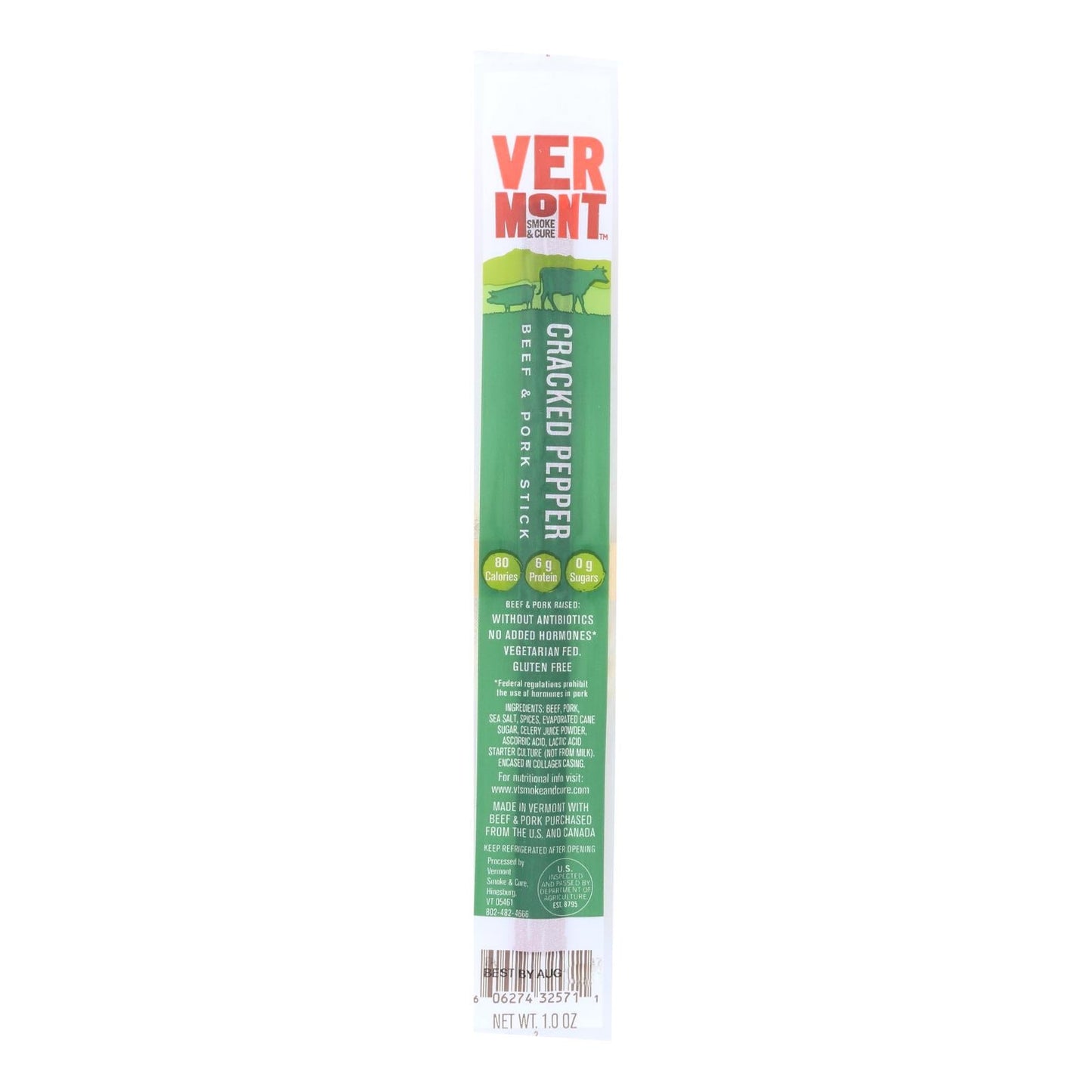 Vermont Smoke & Cure Cracked Pepper Realsticks 1oz (Pack of 24)