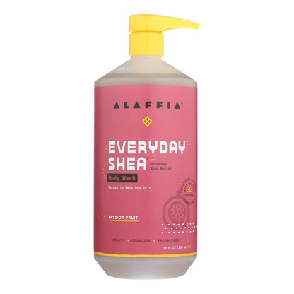 Alaffia Passion Fruit Exfoliating Body Wash with Fair Trade Shea Butter (32 Fl Oz)