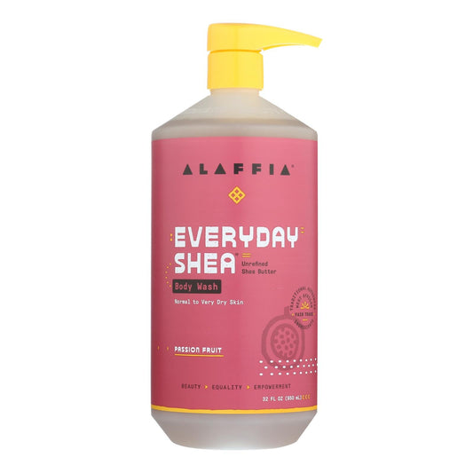 Alaffia Passion Fruit Exfoliating Body Wash with Fair Trade Shea Butter (32 Fl Oz)