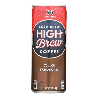 High Brew Coffee - Double Espresso Ready-To-Drink Coffee - 8 fl oz (Pack of 12)