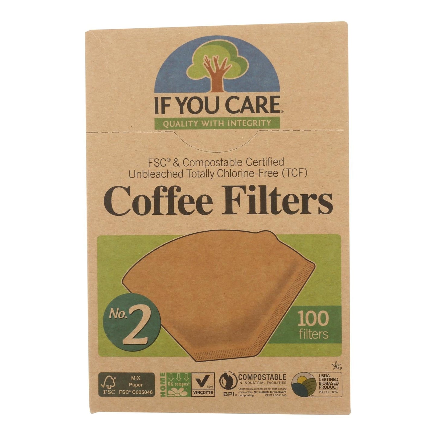 If You Care Natural Unbleached Coffee Filters, 100 Count (Pack of 12) - 2 Lbs