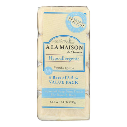A La Maison Unscented Bar Soap (Pack of 4 - 3.5 Oz Bars)
