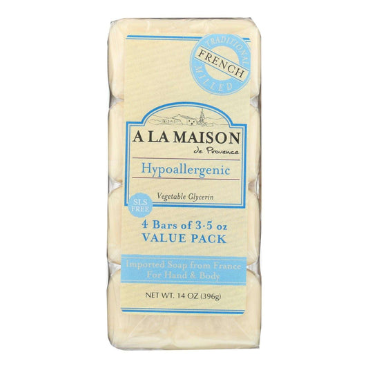 A La Maison Unscented Bar Soap (Pack of 4 - 3.5 Oz Bars)