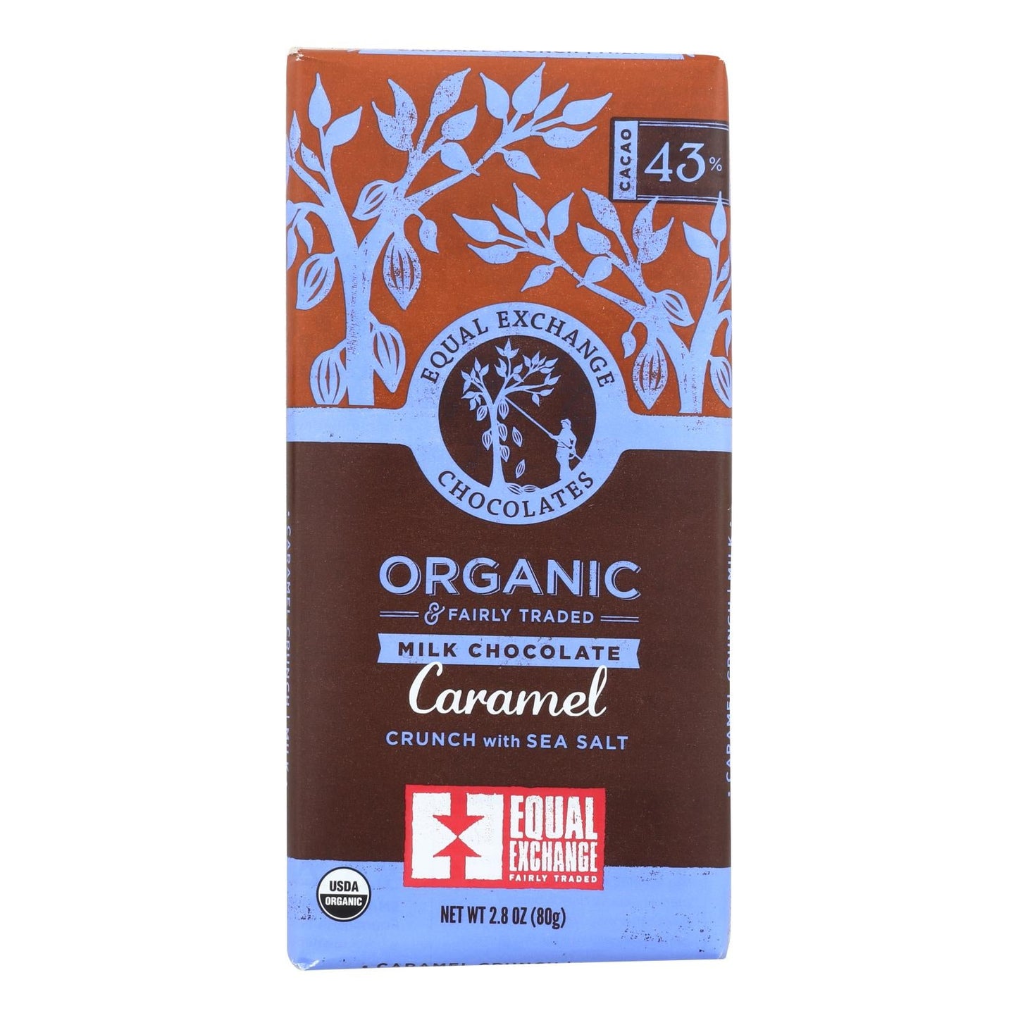 Equal Exchange Organic Dark Chocolate Caramel Crunch with Sea Salt (Pack of 12 - 2.8 Oz. Each)