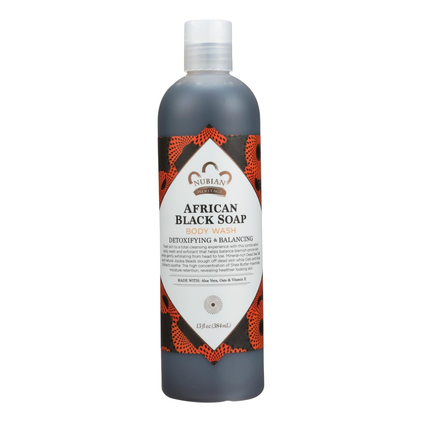 Nubian Heritage African Black Soap Body Wash and Scrub - 13 Fl Oz