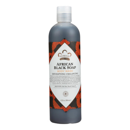 Nubian Heritage African Black Soap Body Wash and Scrub - 13 Fl Oz