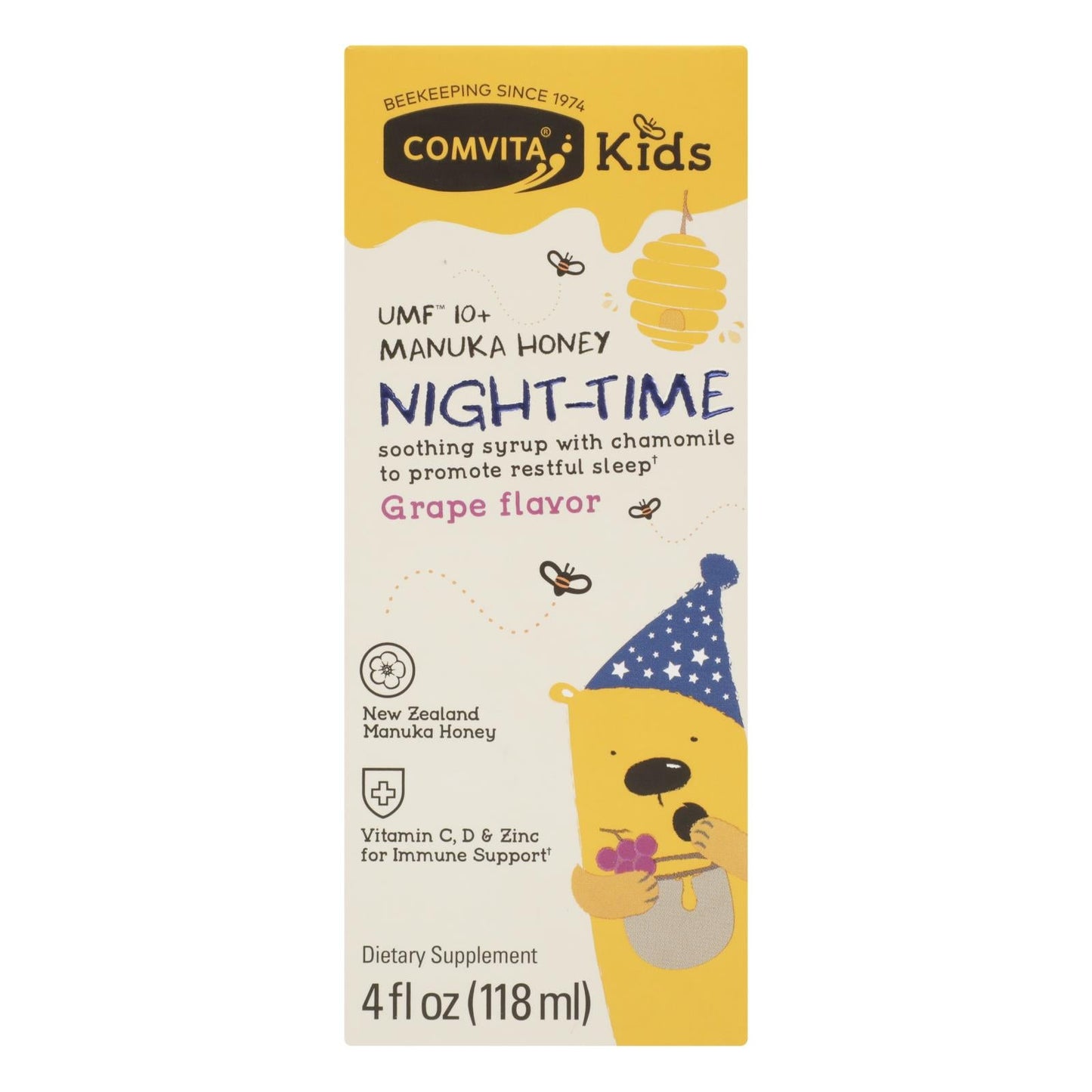 Comvita Kid's Soothing Syrup with Natural Manuka Honey, 4 Fl Oz