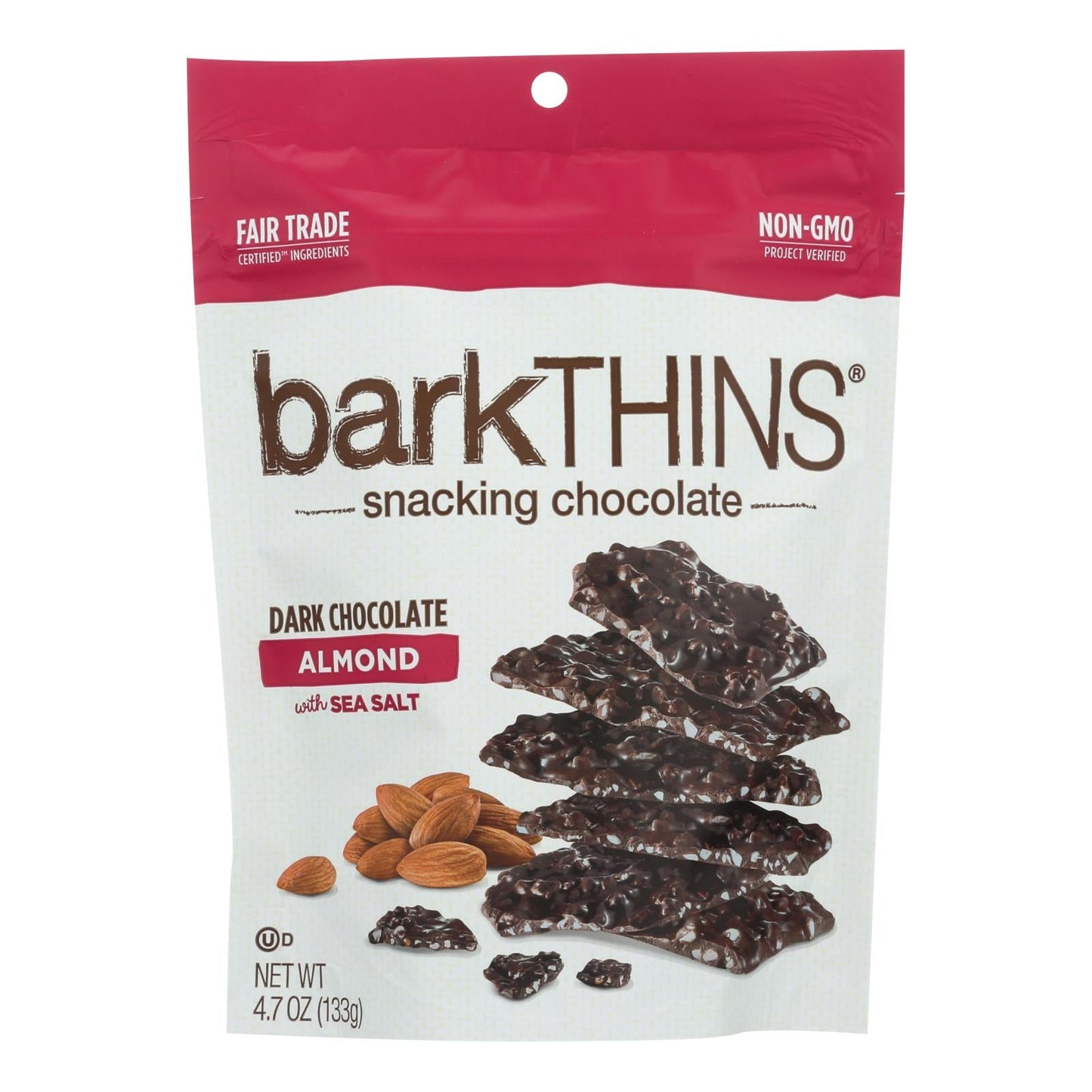 BarkThins Rich Indulgence with Dark Chocolate, Salted Almond Crisp (Pack of 12 - 4.7 Oz.)