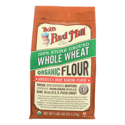 Bob's Red Mill Organic Whole Wheat Flour (Pack of 4 - 5 Lb)
