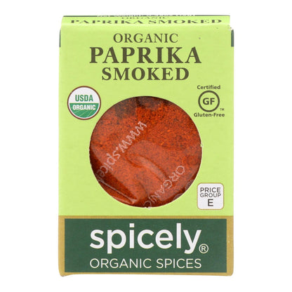 Spicely Organics Smoked Paprika, USDA Organic, Spice Seasoning Blend, Pack of 6 - 0.45 Oz.