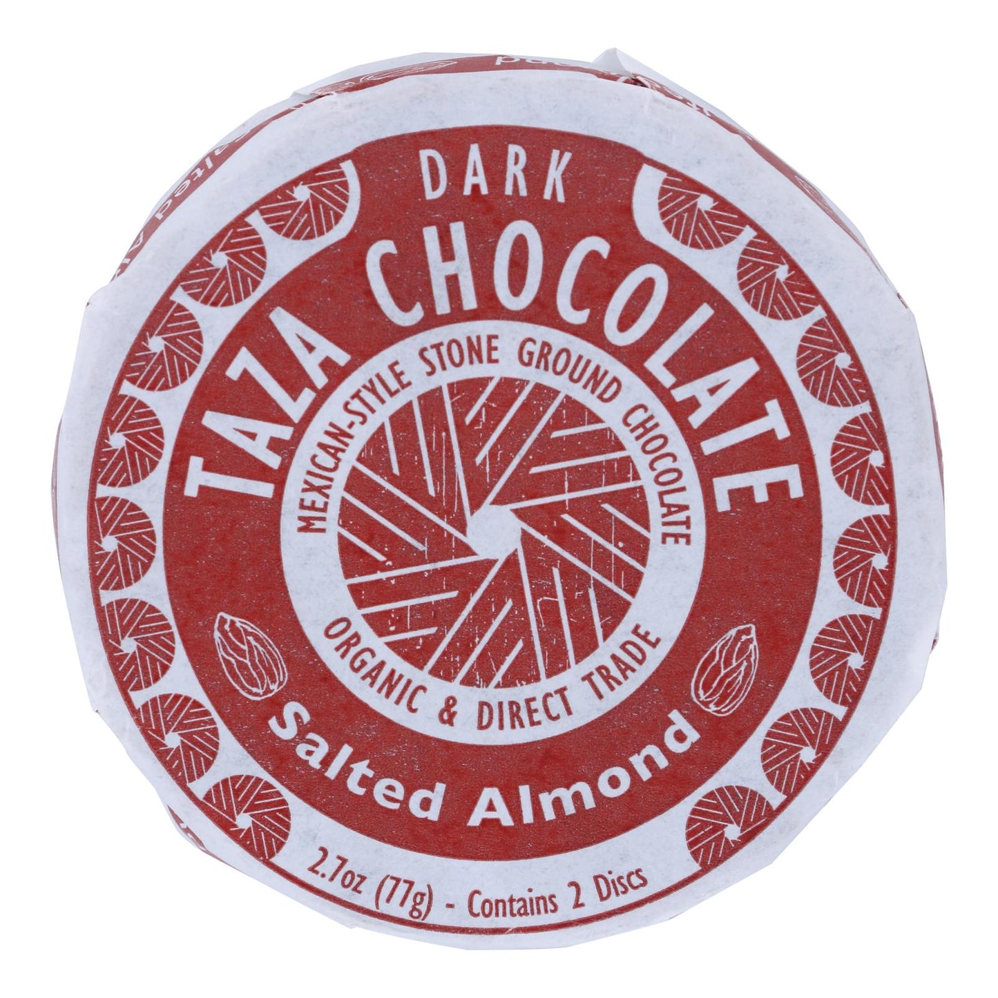 Organic Mexican Chocolate Discs - 40% Dark Salted Almond (Pack of 12) - 2.7 Oz