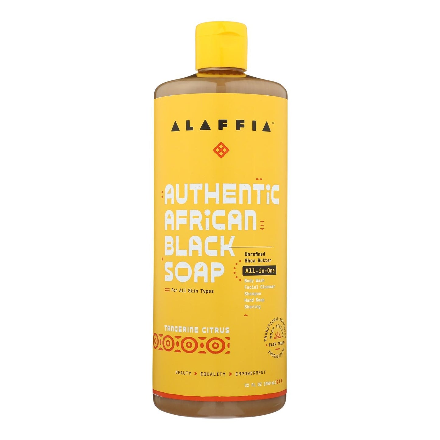 Alaffia Tangerine Citrus African Black Soap, 32 Fl Oz