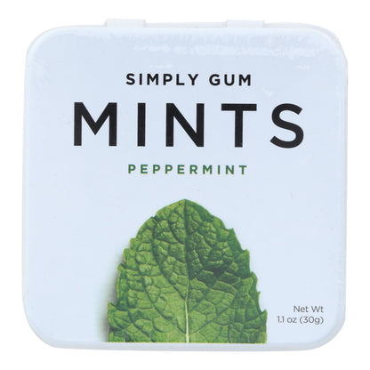Simply Gum Mints, Peppermint Flavor, 30 Ct (Pack of 6)