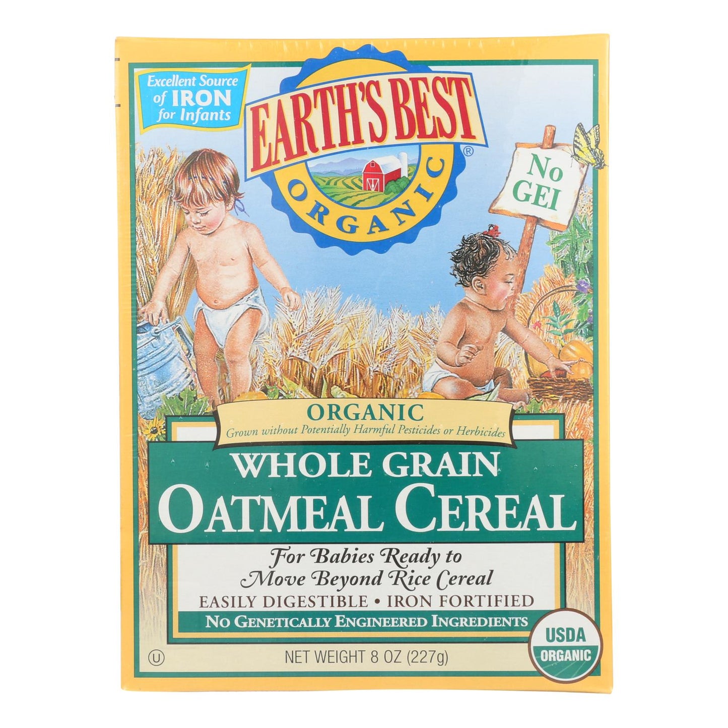 Earth's Best Organic Whole Grain Oatmeal Cereal for Infants, 12-Pack of 8 Oz.