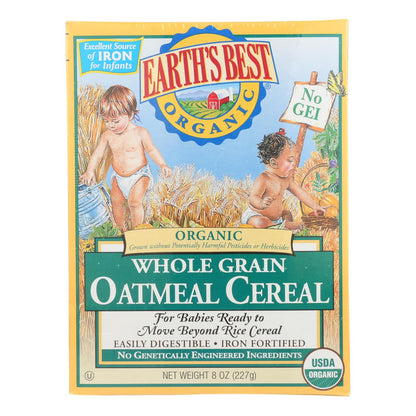 Earth's Best Organic Whole Grain Oatmeal Cereal for Infants, 12-Pack of 8 Oz.