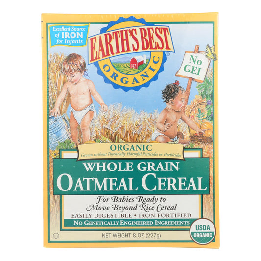 Earth's Best Organic Whole Grain Oatmeal Cereal for Infants, 12-Pack of 8 Oz.