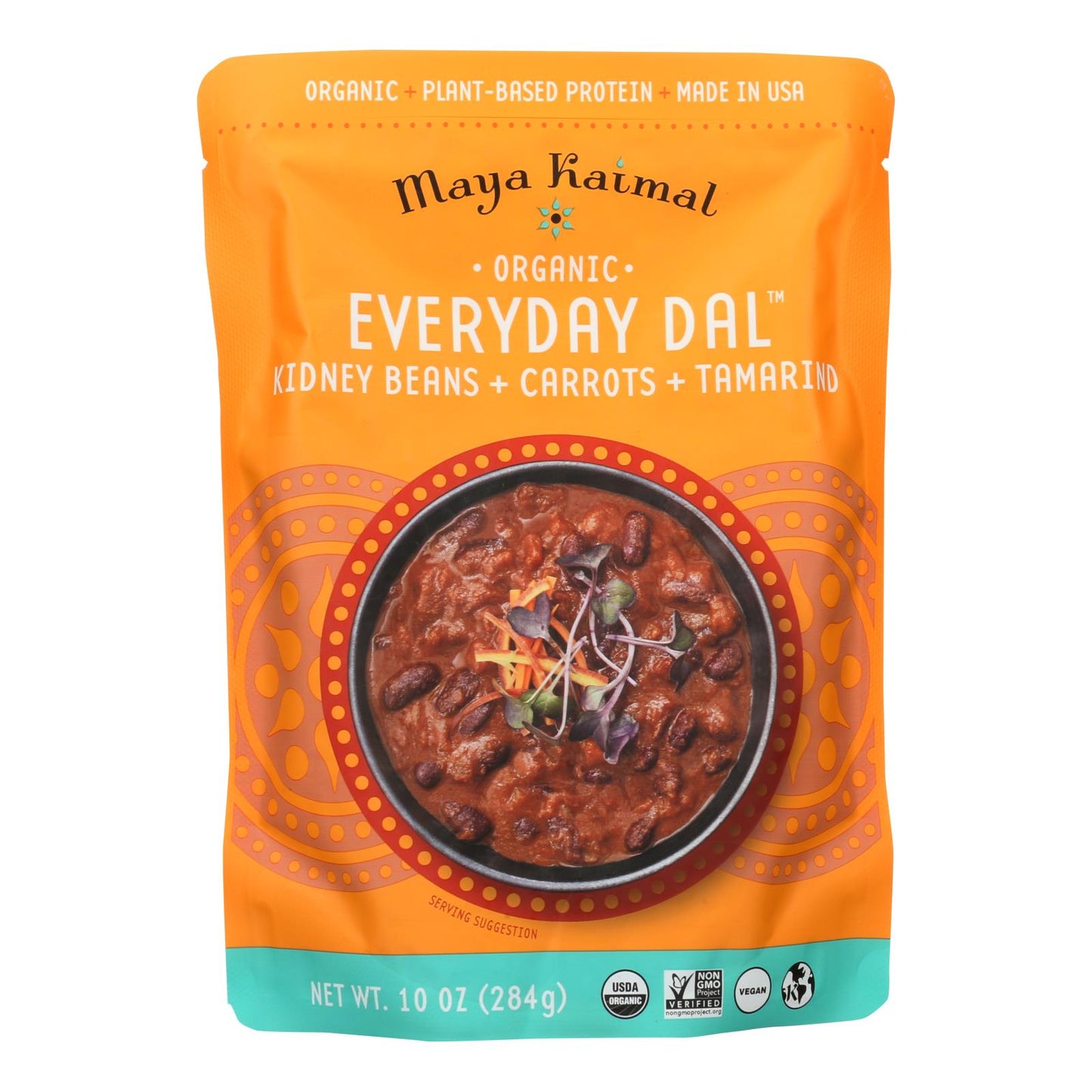 Maya Kaimal Organic Everyday Dal - Kidney Bean, Carrot, Tamarind - 10 Oz. Pack of 6