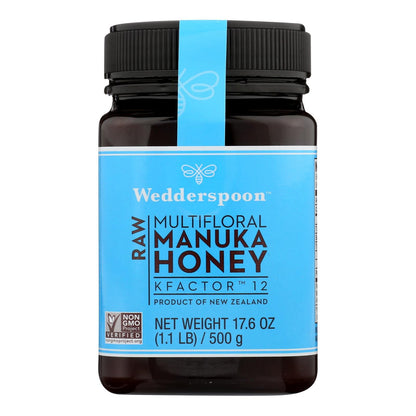 Wedderspoon Raw KFactor 12 Manuka Honey 17.6 Oz. Pack of 6