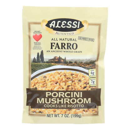 Alessi Organic Farro with Porcini Mushrooms (Pack of 6 - 7 Oz. Each)