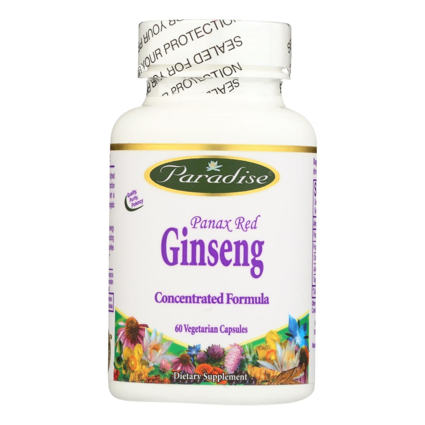 Paradise Herbs Panax Red Ginseng (60 Vegetarian Capsules)