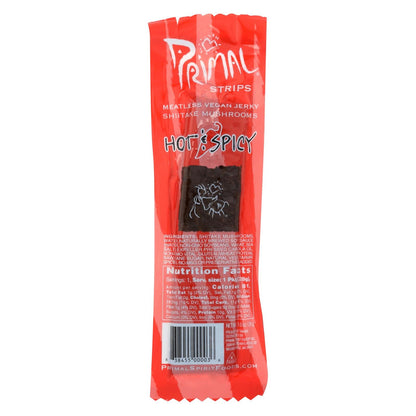 Vegan Jerky - Hot & Spicy Shiitake Mushrooms (Pack of 24) - 1 Oz Meatless Primal Strips