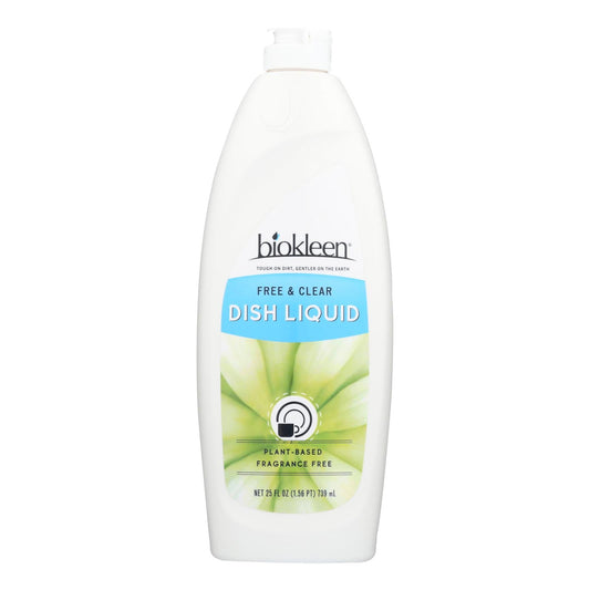 Biokleen Natural Free & Clear Dish Liquid (6 Pack of 25 Oz Bottles)