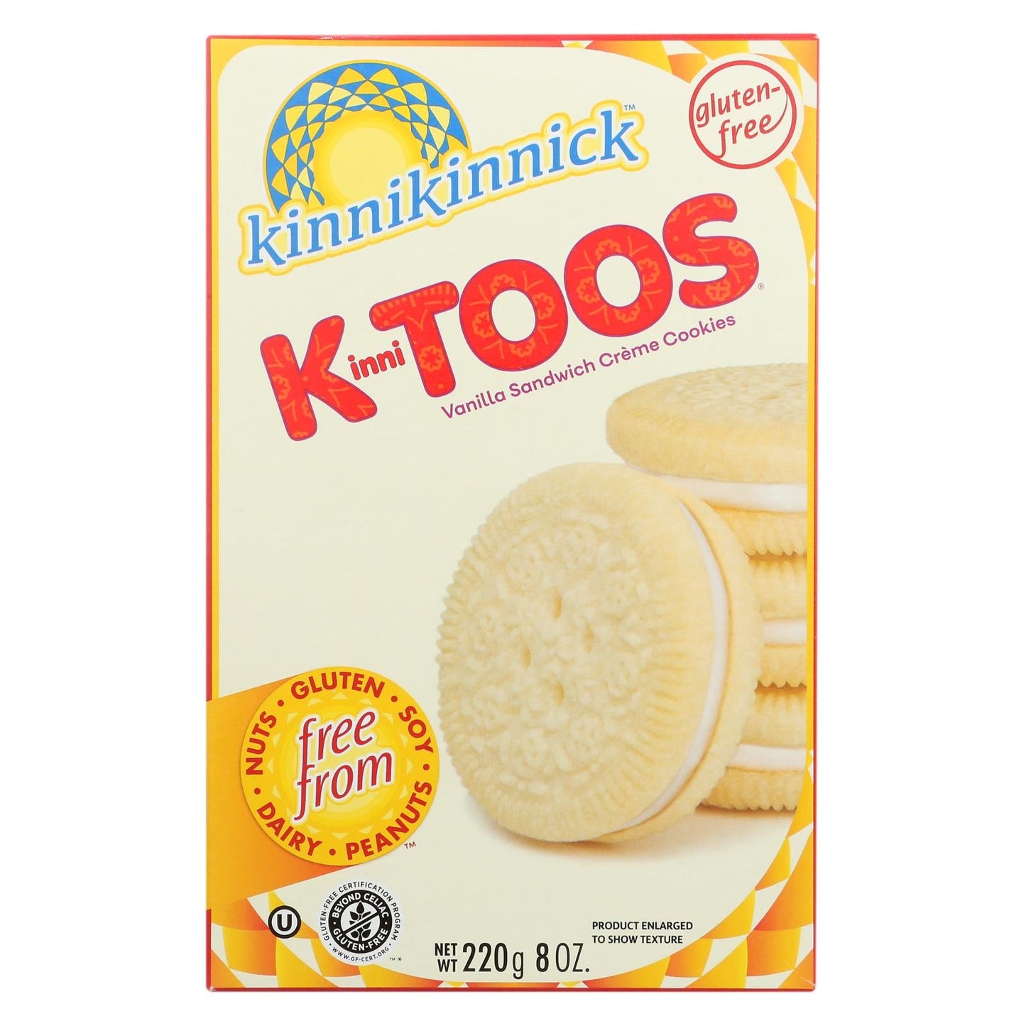 Kinnikinnick Vanilla Crème Sandwich Cookies, 8 Oz. (Pack of 6)