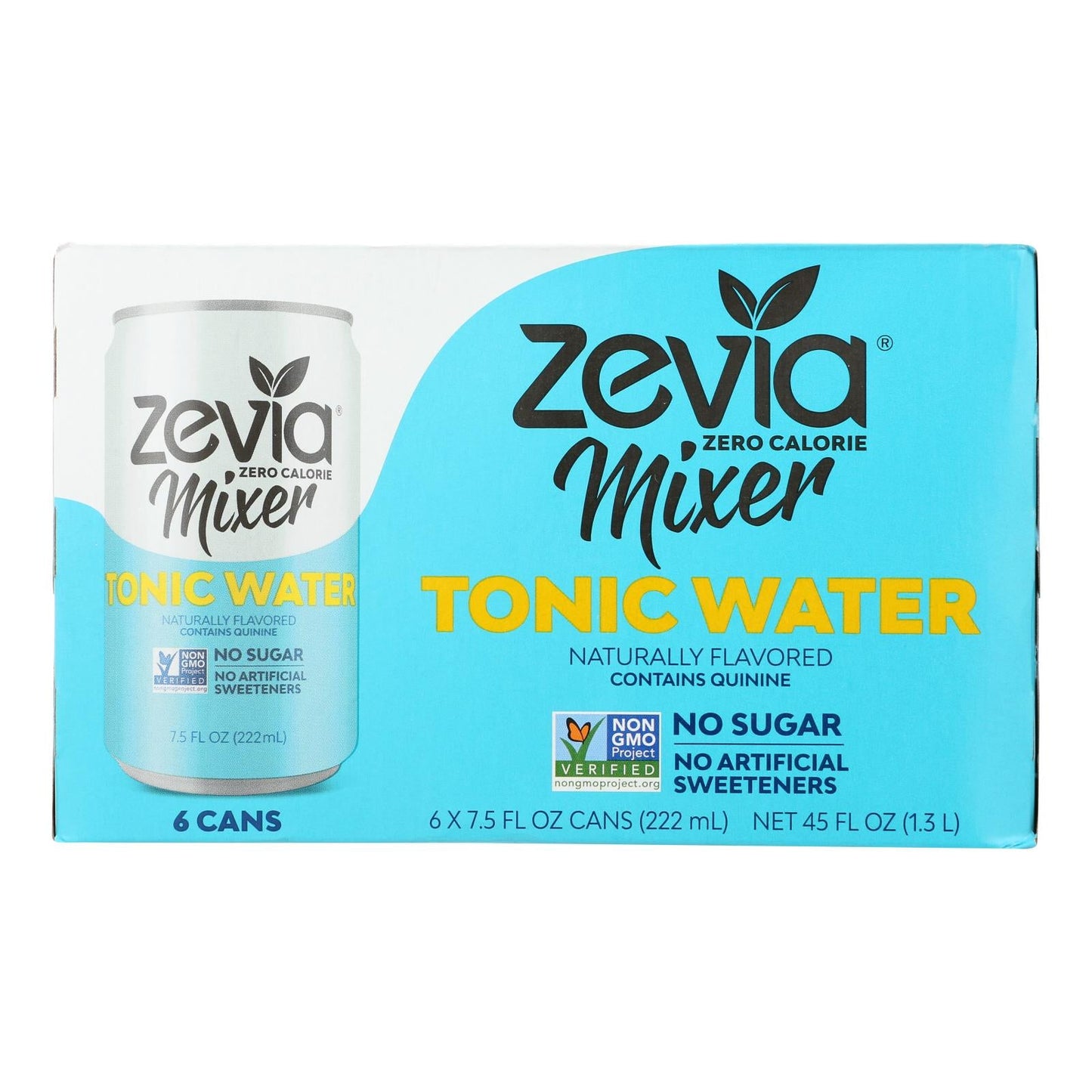 Zevia Zero Calorie Mixer Tonic Water (7.5 Fl Oz. Can), Pack of 24