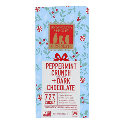 Our Endangered Species Chocolate Dark Chocolate Bar With Peppermint Crunch (Pack of 12 - 3 Oz.)