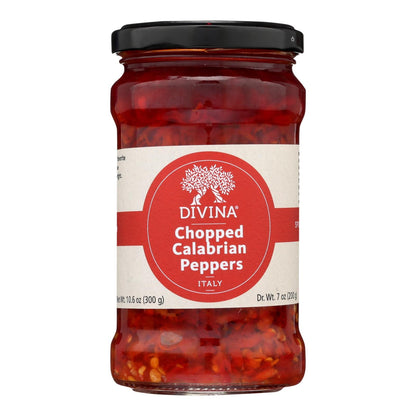 Divina Calabrian Peppers, Chopped (Pack of 6 - 10.6 oz)