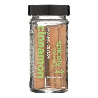 Spicely Organics Ceylon Cinnamon Sticks, USDA Organic, 6-Count Pack