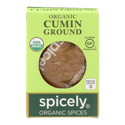 Spicely Organics Organic Cumin, Ground, Case of 6 - 0.45 Oz. Each