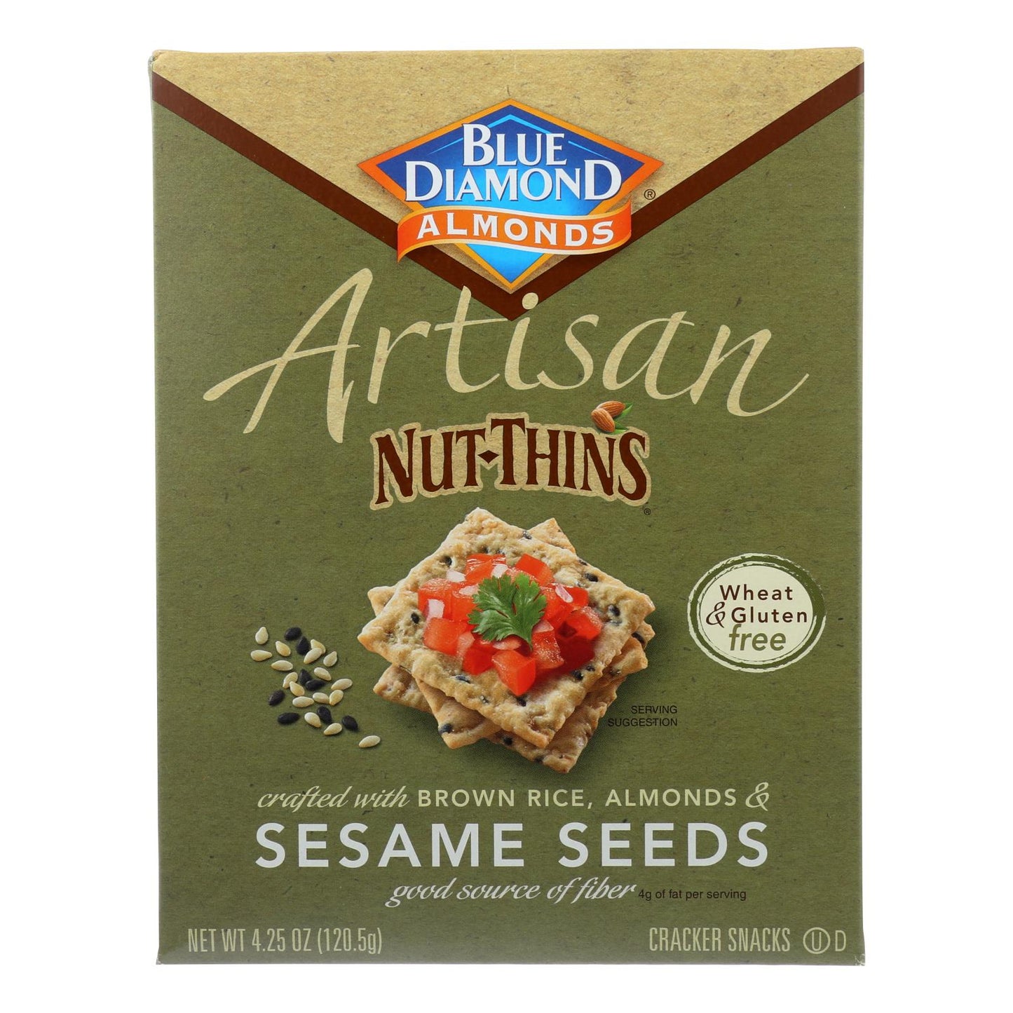 Blue Diamond Artesian Nut Thins Sesame Seed, 4.25 Ounce (Pack of 12)