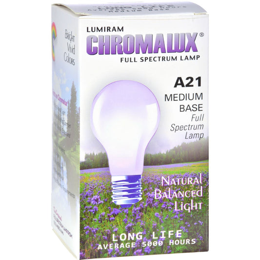 Chromalux Full-Spectrum Clear Light Bulb, Standard, 2 Ct