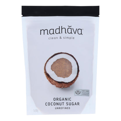 Organic Madhava Coconut Sugar 16 Oz. (Pack of 6)
