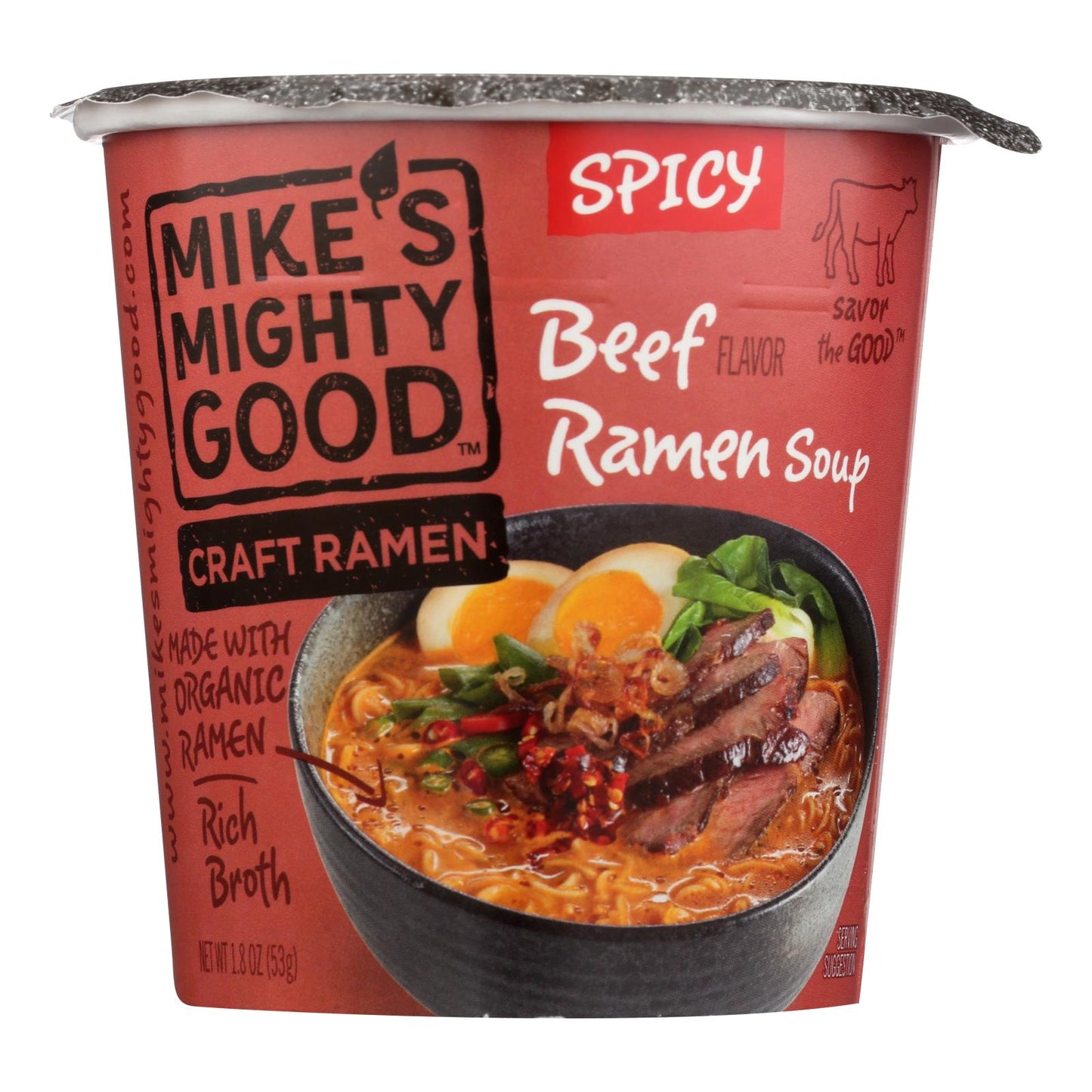 Mike's Mighty Good Spicy Beef Ramen Noodle Soup (6-Pack, 1.8 Oz. Each)