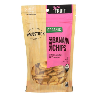 Woodstock Premium Organic Sweet Banana Chips (Pack of 8) - 6 Oz.