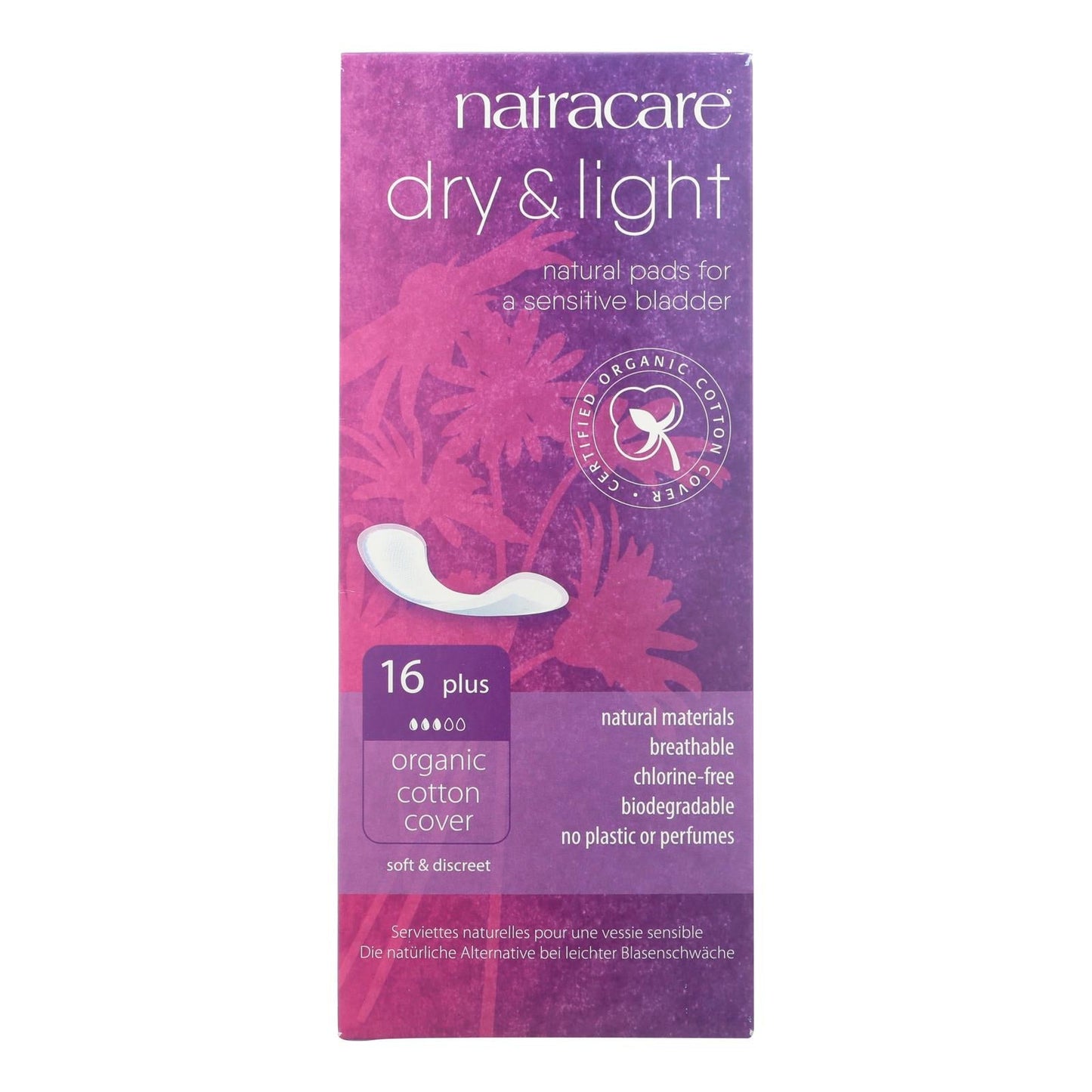 Natracare Dry & Light Plus Pads 16 Pack