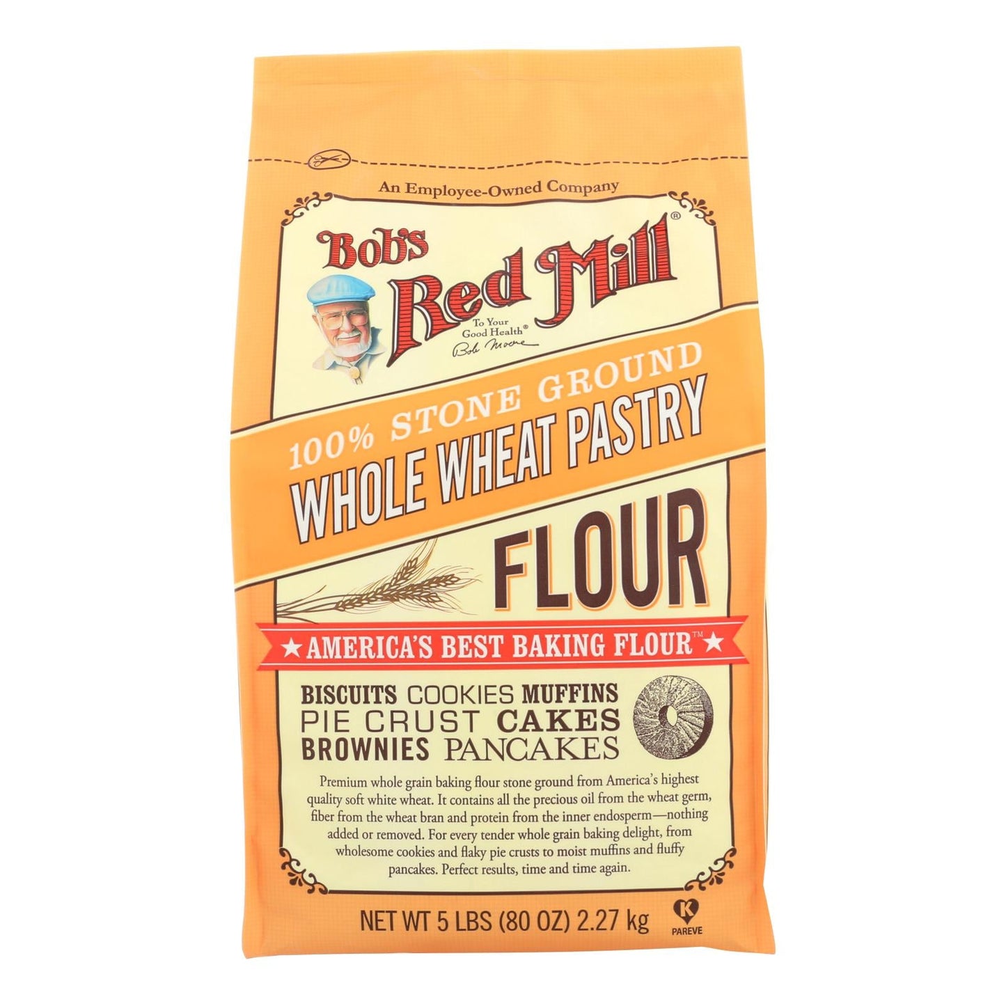 Bob's Red Mill Whole Wheat Pastry Flour (4-Pack x 5 Lbs)