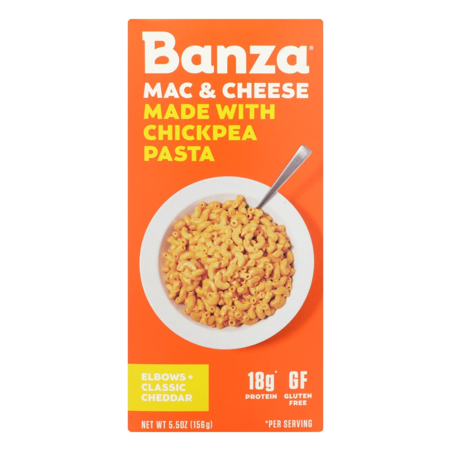 Banza Chickpea Pasta Mac and Cheese: Classic Cheddar, 6-Pack (5.5 Oz. Each)