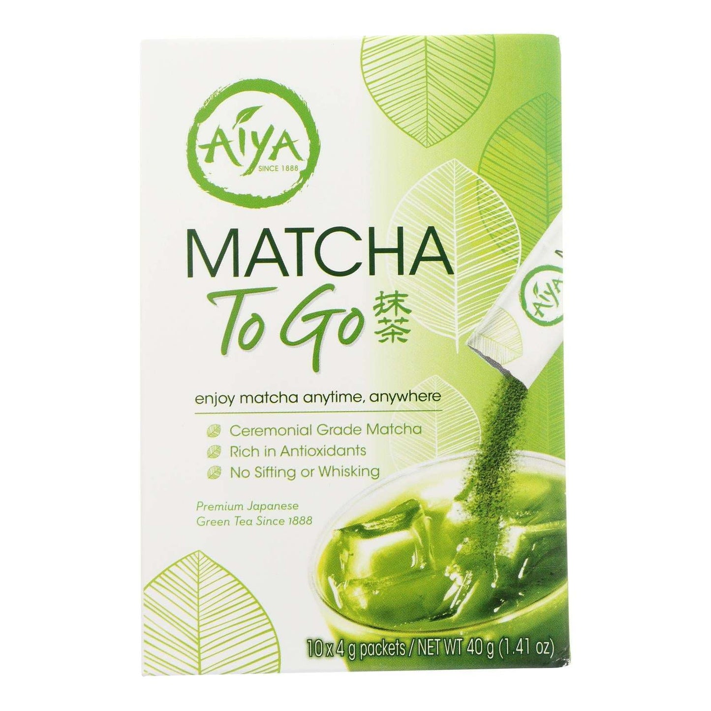 Aiya Matcha To Go Sticks (8 Packs of 10 Count)