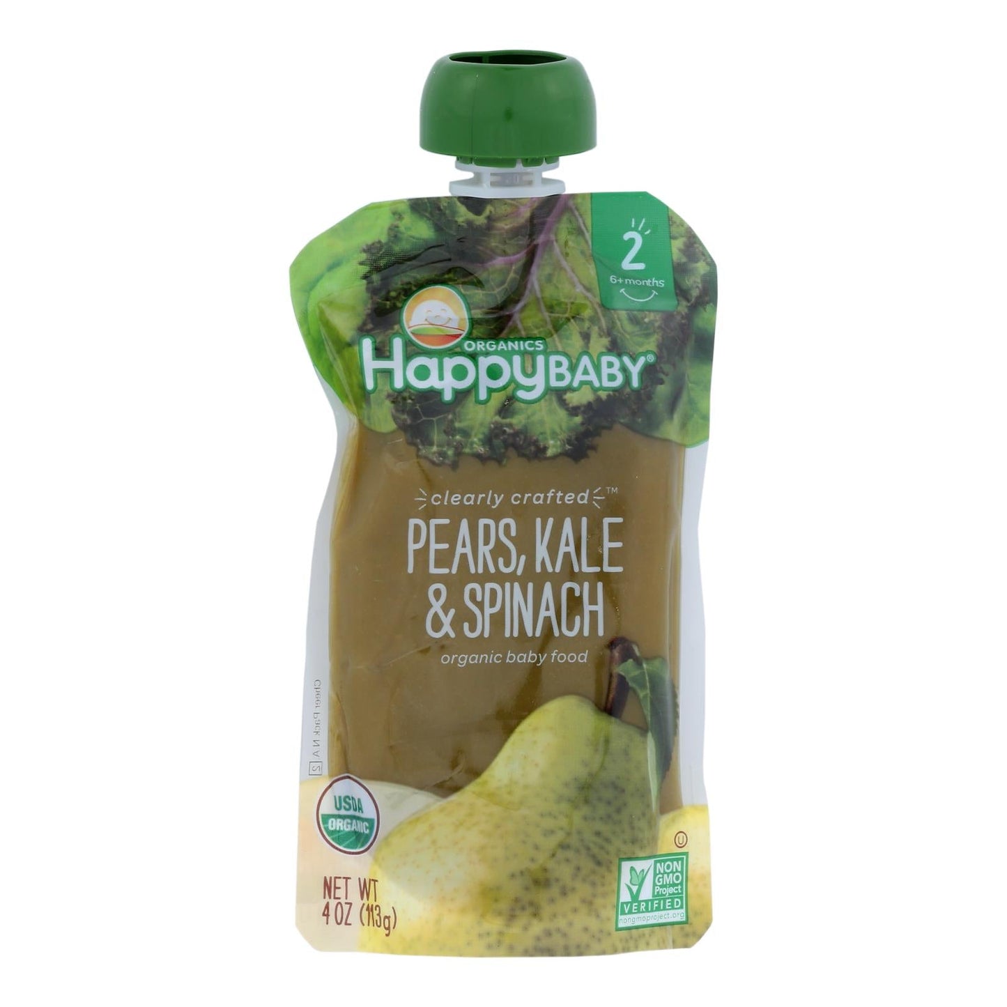 Happy Baby Clearly Crafted Apples, Kale & Avocados Baby Food Purees (16 Pack, 4 Oz. Each)