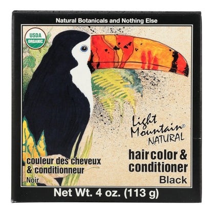 Light Mountain Hair Color/Conditioner, Organic Black, 4 oz, Pack of 3