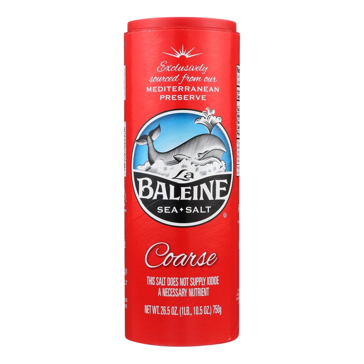 La Baleine French Sea Salt, Coars Salt 26.5 Oz Bag (Case of 12)