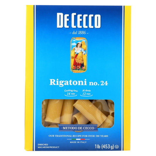 De Cecco Rigatoni Pasta - Authentic Italian Pasta (Case of 12, 16 Oz. Each)